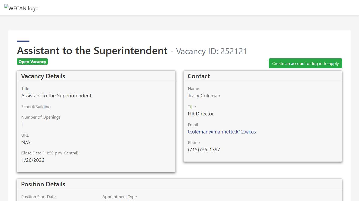 WECAN Vacancy 252121 - WECAN